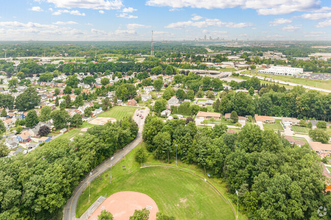 City view of Independence, OH from above