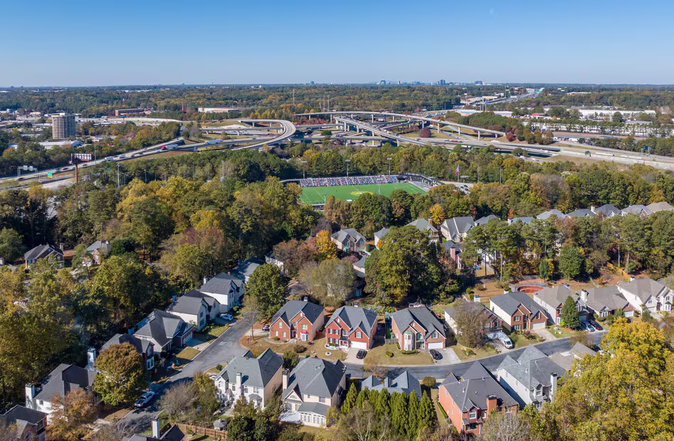 Residential street in Chamblee, GA