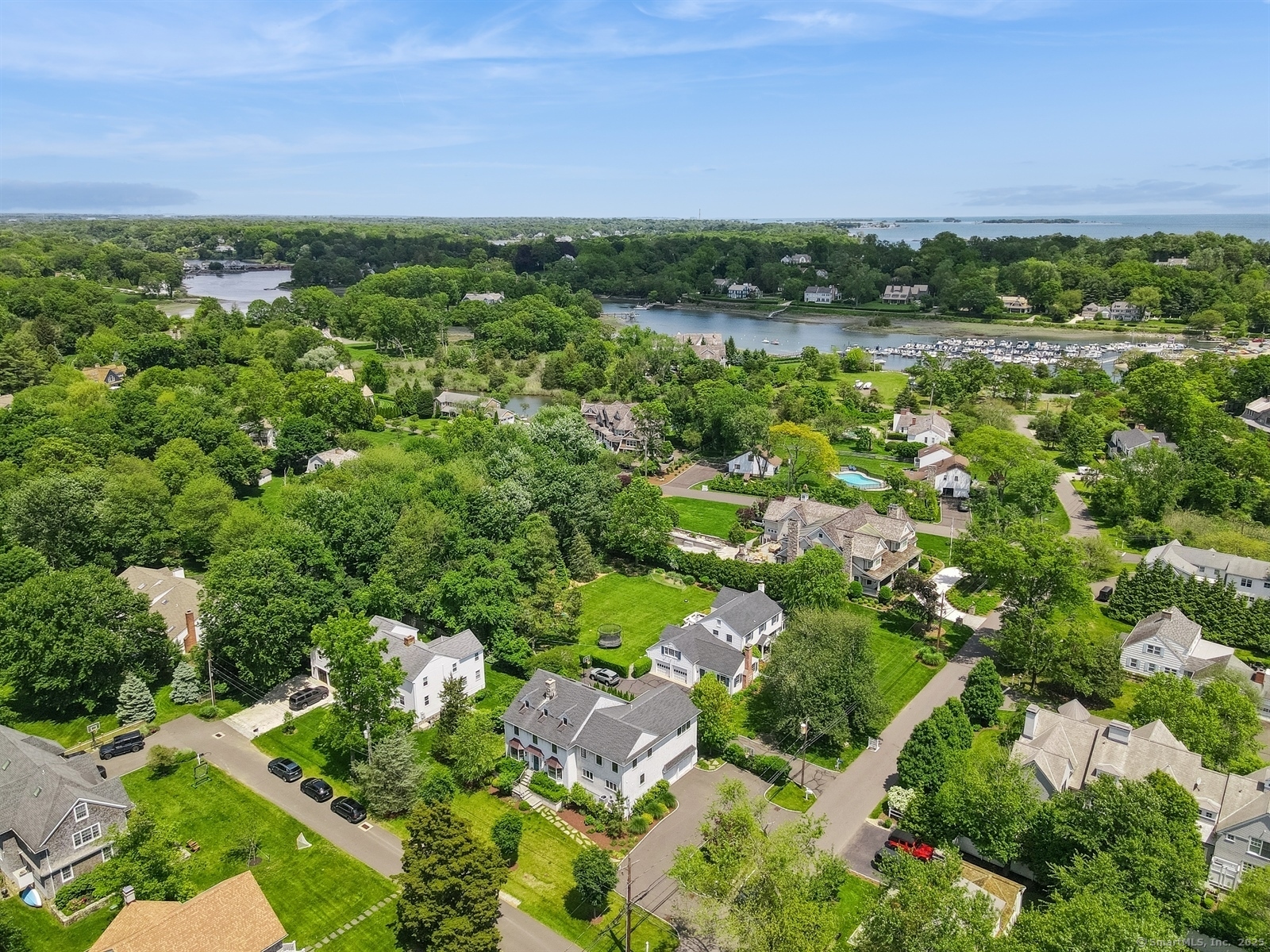 Harbor view and coastal home in Darien, CT