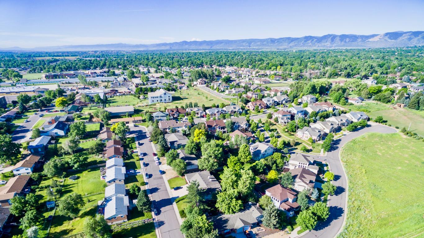 Snow-capped rooftops in Lakewood, CO