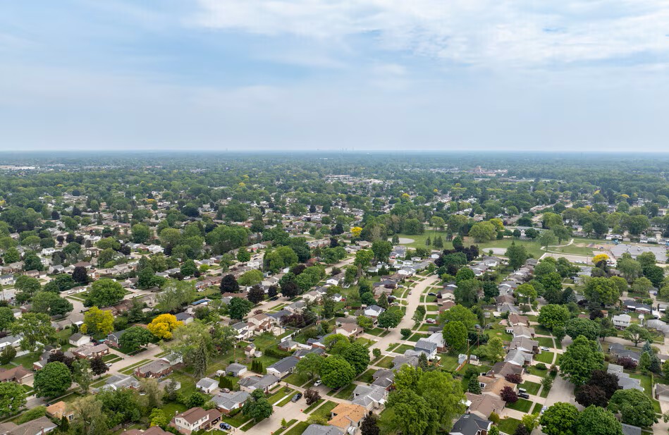 Residential street in Livonia, MI