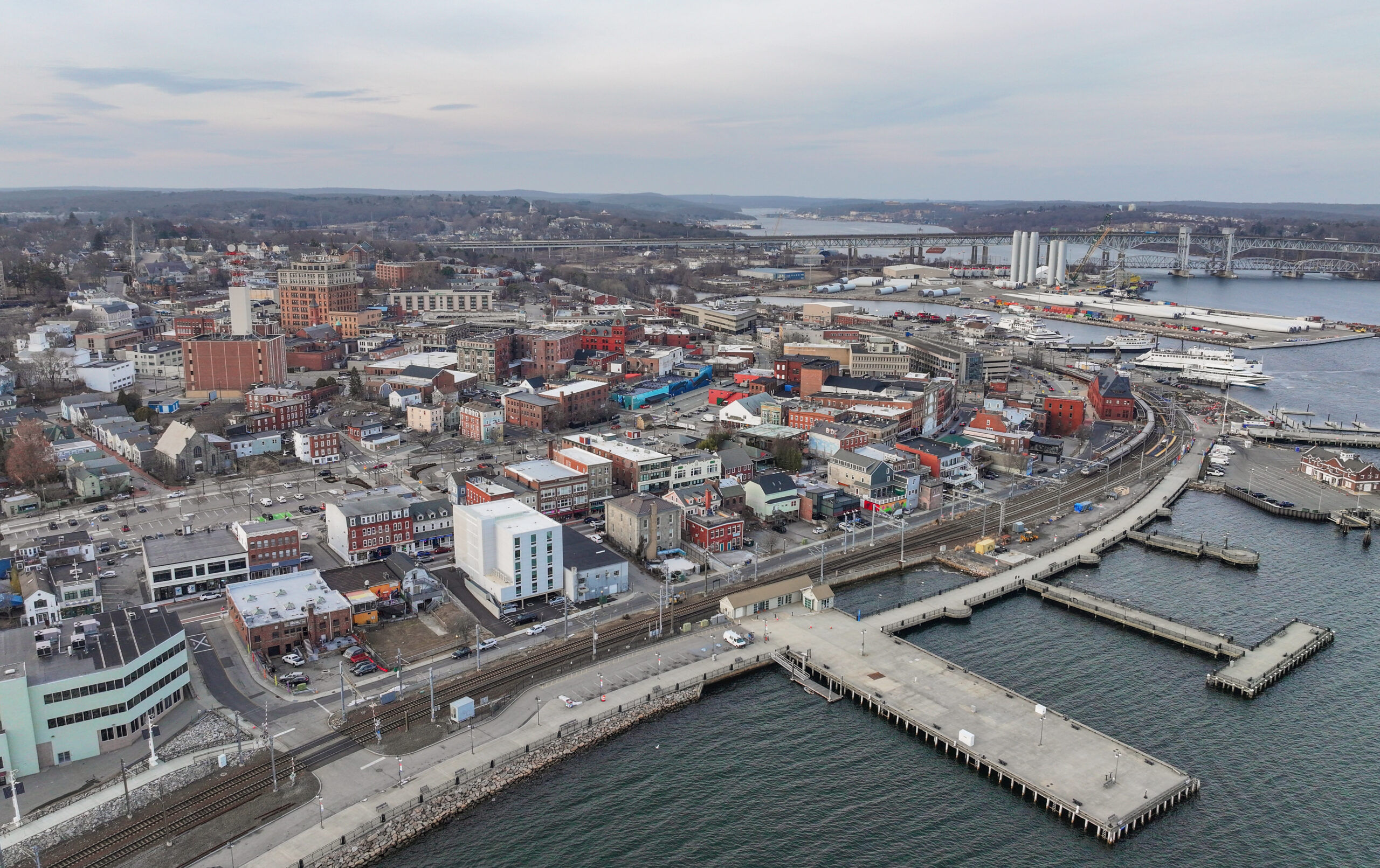 Harborfront homes in New London, CT