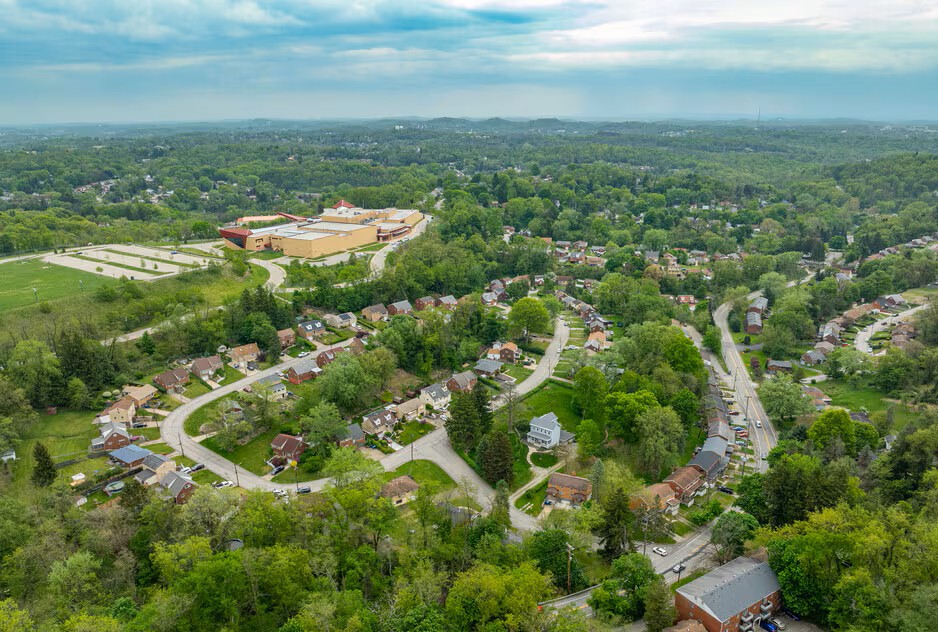 Residential street in Penn Hills, PA