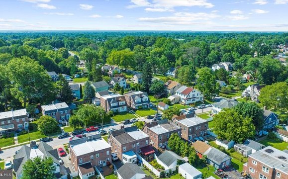 Chimney-lined street in Springfield, PA