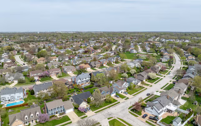Residential street in Winfield, IL
